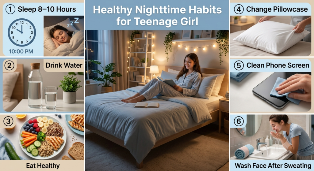night skincare routine for teens