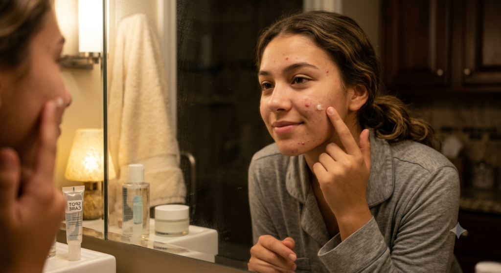 night skincare routine for teens