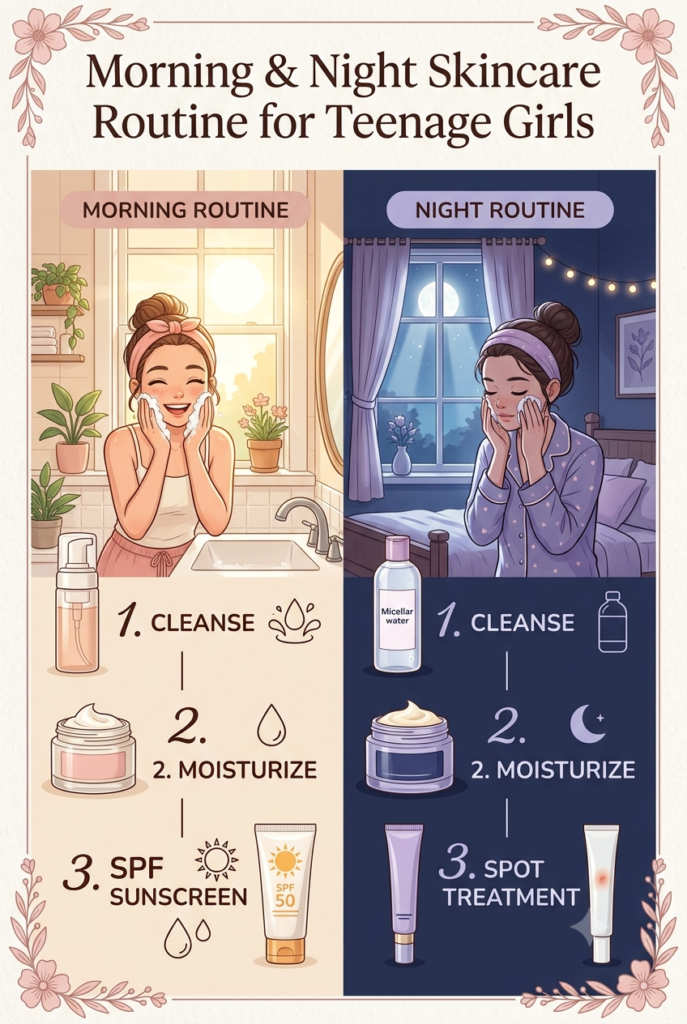 daily skincare routine for teenage girl