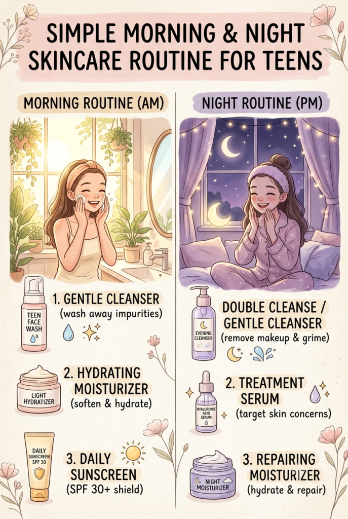 simple skincare routine for teens