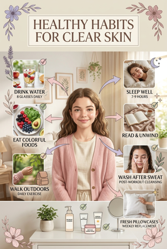 daily skincare routine for teenage girl