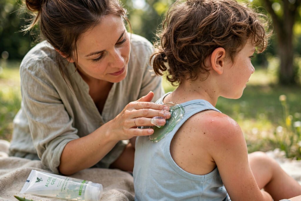how to treat sunburn in kids