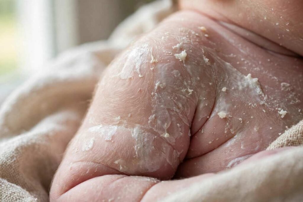 vernix on newborn skin