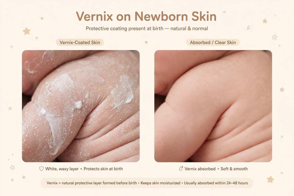 vernix on newborn skin