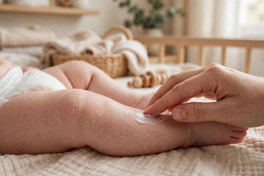 when do babies outgrow dry flaky skin
