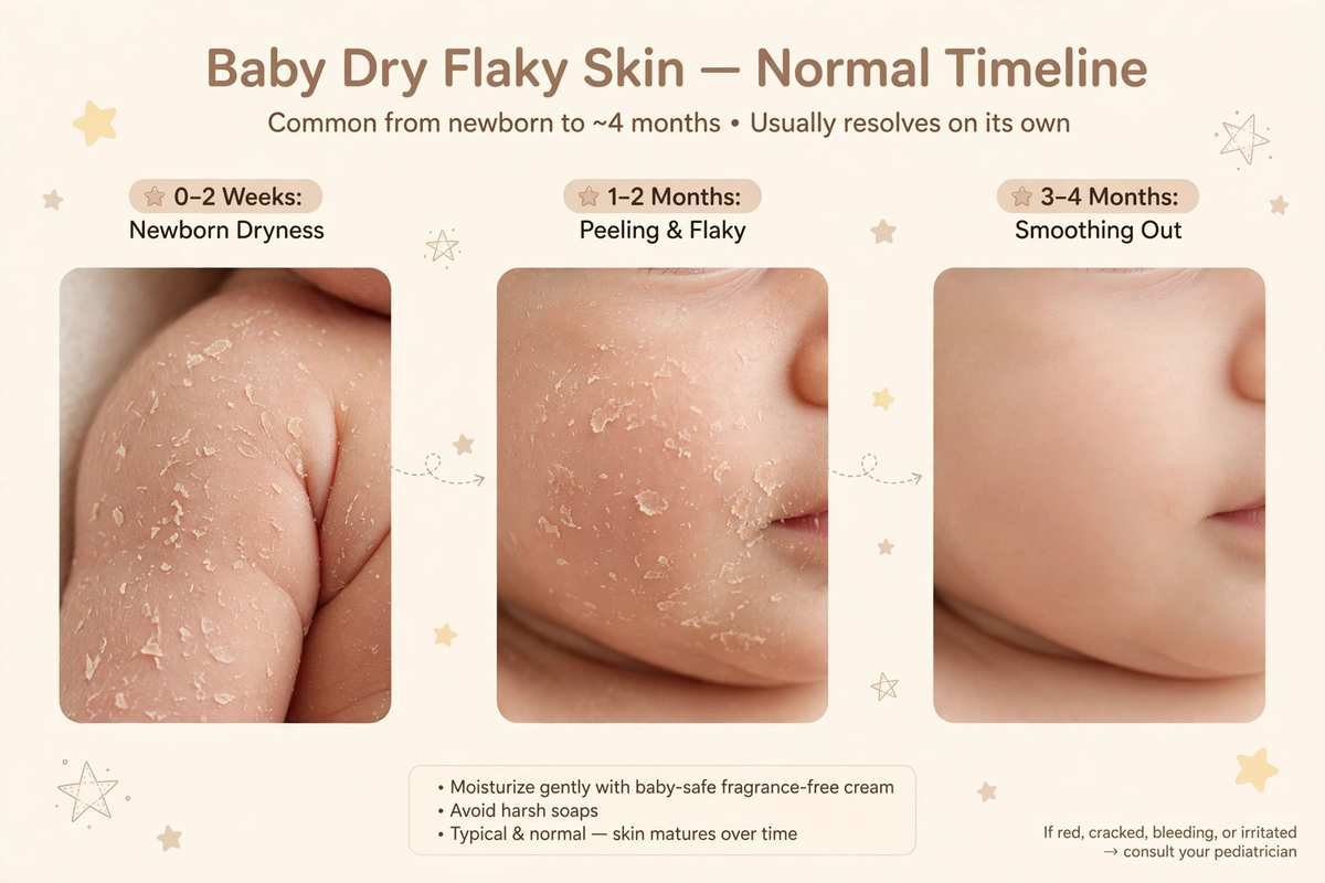 when do babies outgrow dry flaky skin